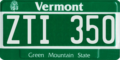 VT license plate ZTI350
