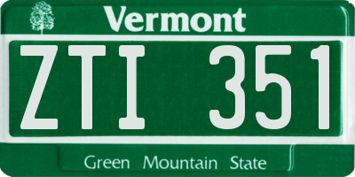 VT license plate ZTI351
