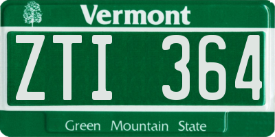VT license plate ZTI364
