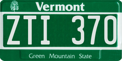 VT license plate ZTI370