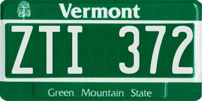 VT license plate ZTI372