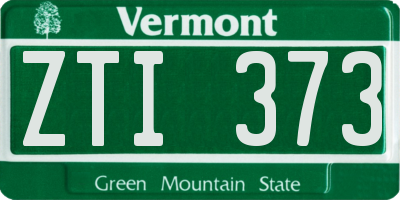 VT license plate ZTI373