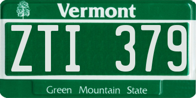 VT license plate ZTI379