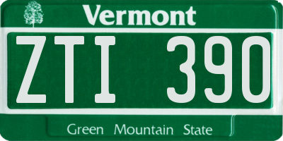 VT license plate ZTI390