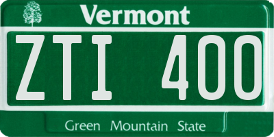 VT license plate ZTI400