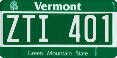 VT license plate ZTI401