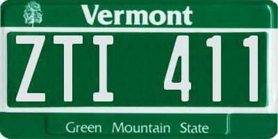 VT license plate ZTI411