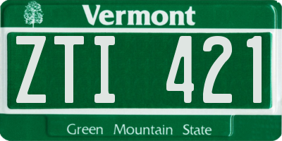 VT license plate ZTI421