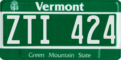 VT license plate ZTI424