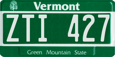 VT license plate ZTI427