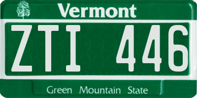 VT license plate ZTI446