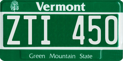 VT license plate ZTI450
