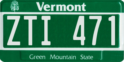 VT license plate ZTI471