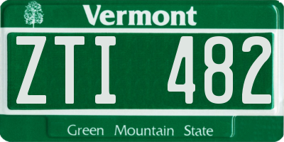 VT license plate ZTI482