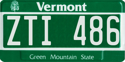VT license plate ZTI486