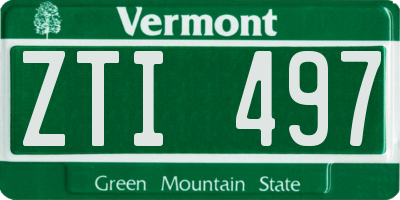 VT license plate ZTI497