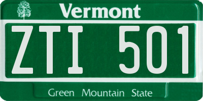 VT license plate ZTI501