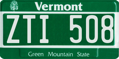 VT license plate ZTI508