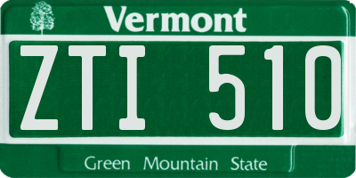 VT license plate ZTI510