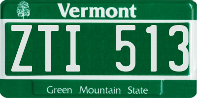 VT license plate ZTI513
