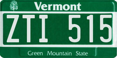 VT license plate ZTI515