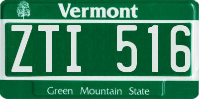 VT license plate ZTI516