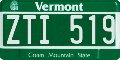 VT license plate ZTI519