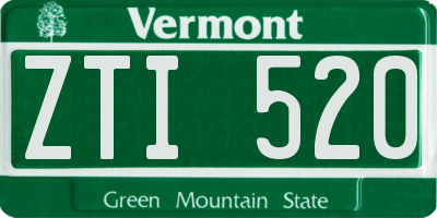 VT license plate ZTI520