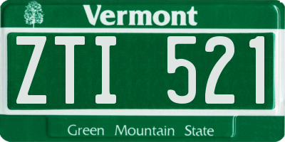 VT license plate ZTI521