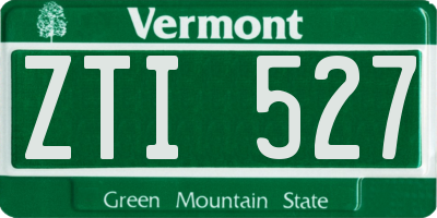 VT license plate ZTI527