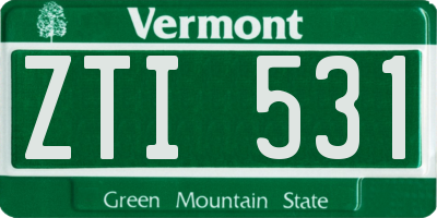 VT license plate ZTI531