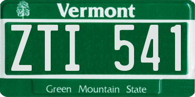 VT license plate ZTI541