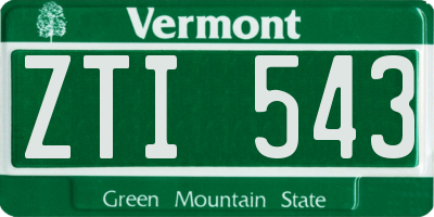 VT license plate ZTI543