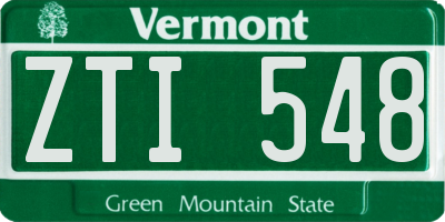 VT license plate ZTI548