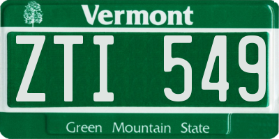 VT license plate ZTI549