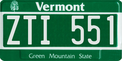 VT license plate ZTI551
