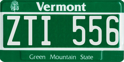 VT license plate ZTI556
