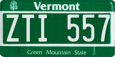 VT license plate ZTI557