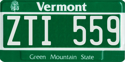 VT license plate ZTI559
