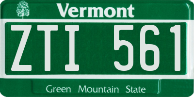 VT license plate ZTI561
