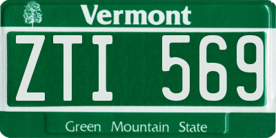 VT license plate ZTI569