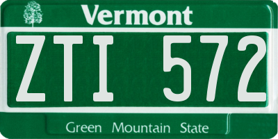 VT license plate ZTI572