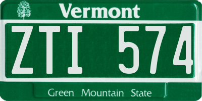 VT license plate ZTI574