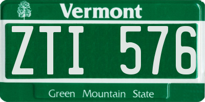 VT license plate ZTI576