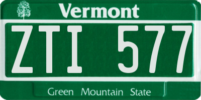 VT license plate ZTI577