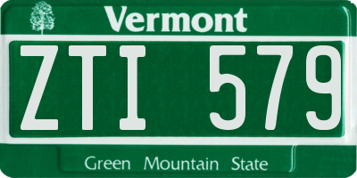 VT license plate ZTI579
