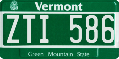 VT license plate ZTI586