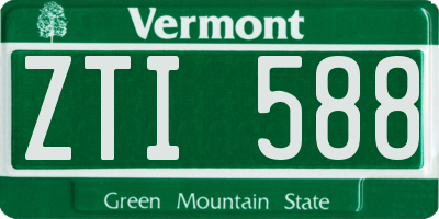 VT license plate ZTI588