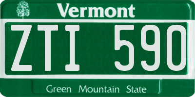 VT license plate ZTI590