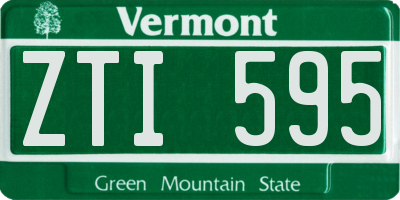 VT license plate ZTI595